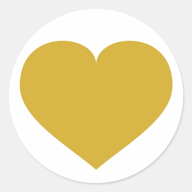 Sticker Rond Coeur d'or solide (Devant)