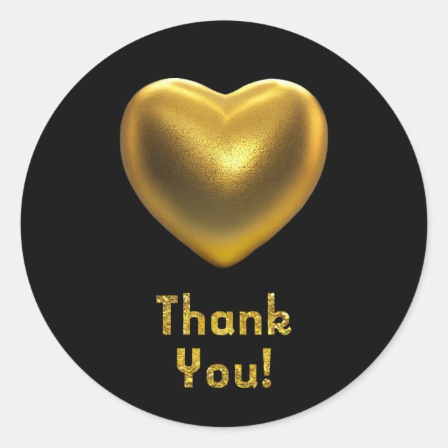 Sticker Rond Coeur doré (Devant)