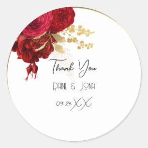 Sticker Rond Cœur Doré Couronne Blanche Mariage Doux16ème Remer