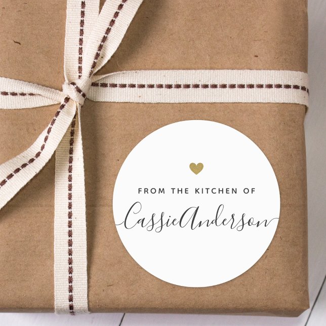 Sticker Rond Coeur doré moderne de la cuisine de (Créateur téléchargé)