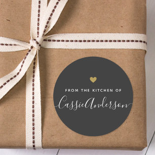 Sticker Rond Coeur doré moderne de la cuisine de