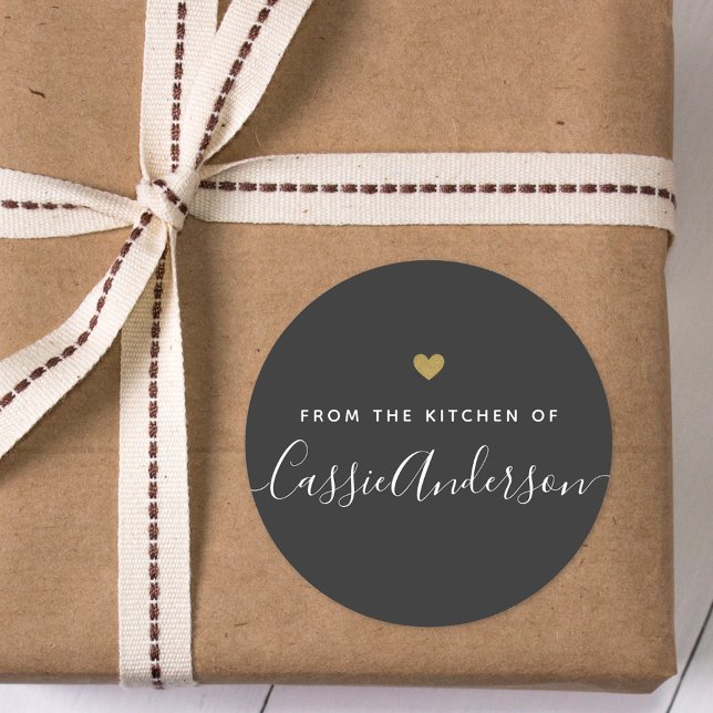 Sticker Rond Coeur doré moderne de la cuisine de (Créateur téléchargé)