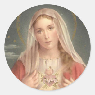 Sticker Rond Coeur douleureux et impeccable de Vierge Marie