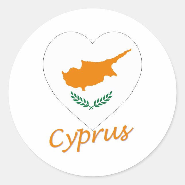 Sticker Rond Coeur du drapeau chypriote (Devant)