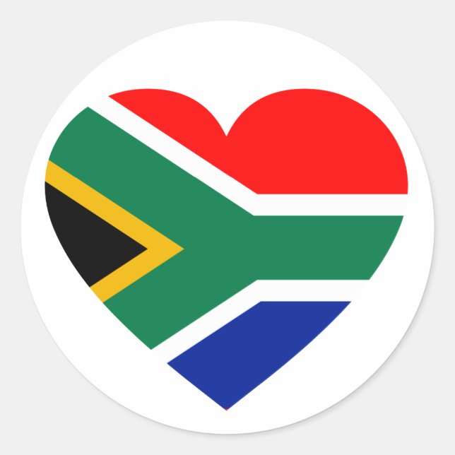 Sticker Rond Coeur du drapeau sud-africain (Devant)