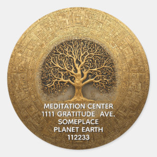 Sticker Rond Cœur du Labyrinthe   Conception de l'Arbre de Vie