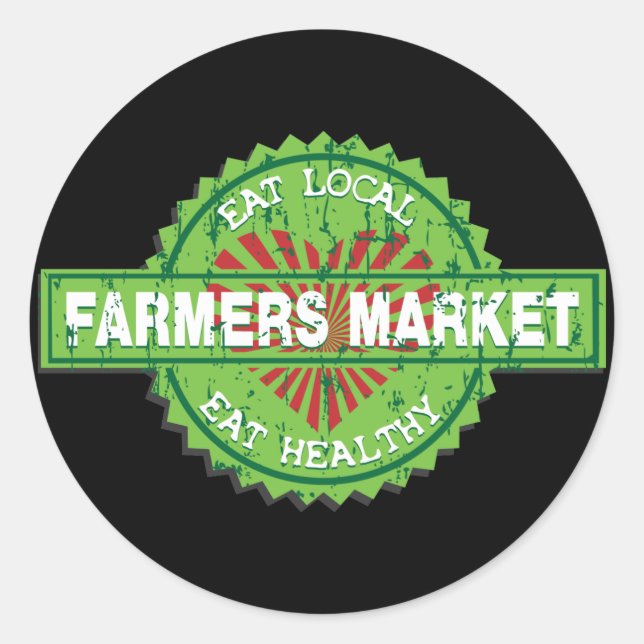 Sticker Rond Coeur du marché agricole (Devant)