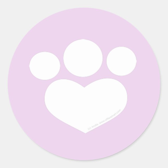 Sticker Rond Coeur Empreinte de patte 1,5 pouce Chardon (Devant)