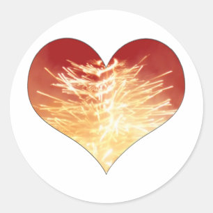 Sticker Rond coeur en feu