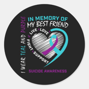 Sticker Rond Coeur En Mémoire Du Meilleur Ami Sensibilisation A