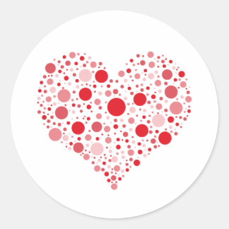 Sticker Rond Cœur en points