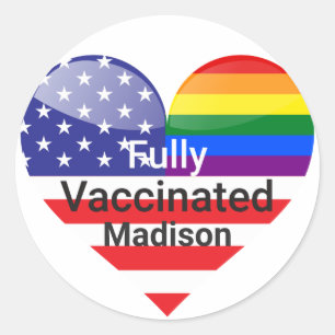 Sticker Rond Coeur entièrement vacciné