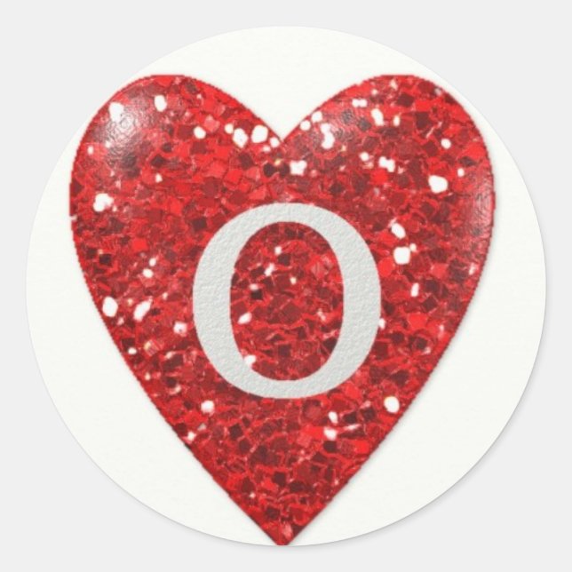 Sticker Rond Coeur étincelant O (Devant)