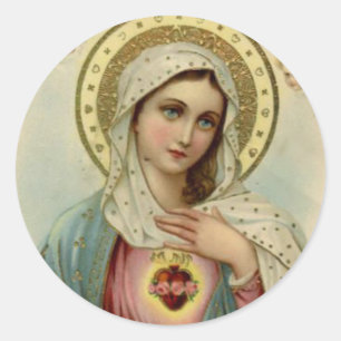 Sticker Rond Coeur immaculé de la Vierge Marie