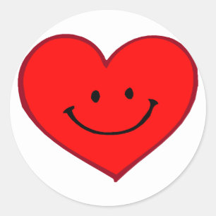 Sticker Rond Coeur (Joyeux visage)