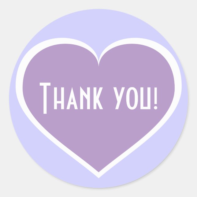 Sticker Rond Coeur Merci Lavender (Devant)