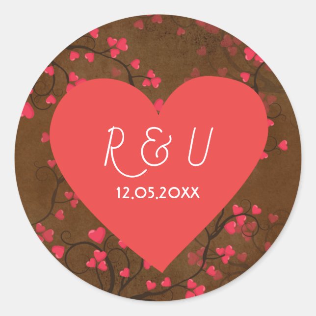 Sticker Rond Coeur mignon (Devant)