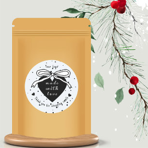 Sticker Rond Coeur noir & Merci Bow pour faire du shopping peti