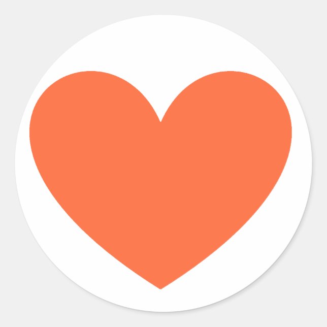Sticker Rond Coeur orange (Devant)