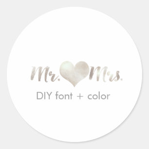 Sticker Rond Coeur PixDezine/mr&mrs/do-it-yourself couleur arri