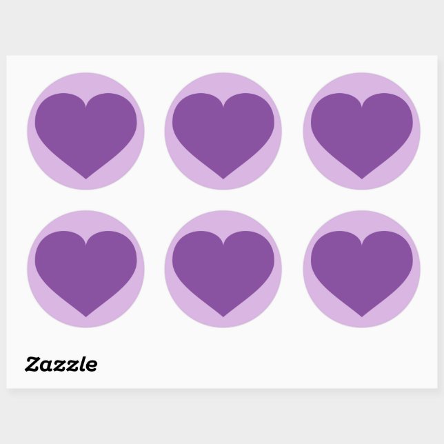Sticker Rond Coeur pourpre (Feuille)