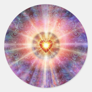 Sticker Rond Coeur radiant