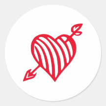 Cœur rayé dessiné à la main avec un motif de flèch