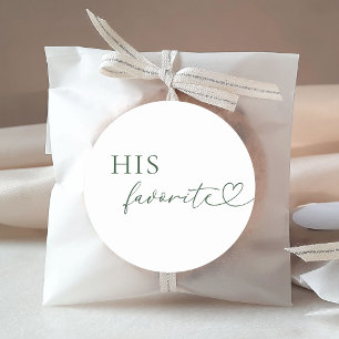 Sticker Rond Coeur Romantique Script Sa Faveur Mariage Favorite