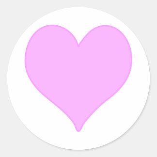 Sticker Rond Coeur rose