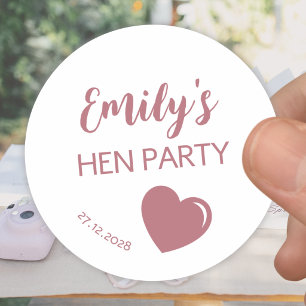 Sticker Rond Cœur Rose Gold Enterrement de Vie de Jeune Fille