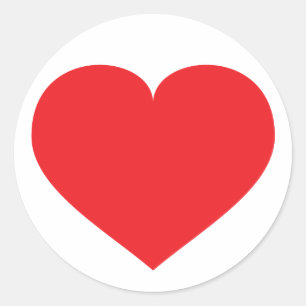 Sticker Rond Coeur rouge