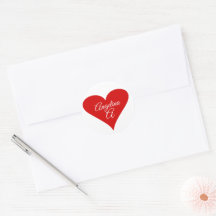 Cœur rouge amour Saint-Valentin Nom et monogramme