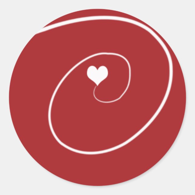 Sticker Rond Coeur Rouge élégant Cute Valentine Love (Devant)