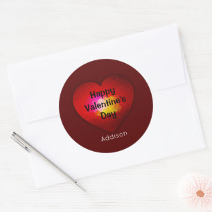 Sticker Rond Coeur rouge triangle géométrique maillage Saint 