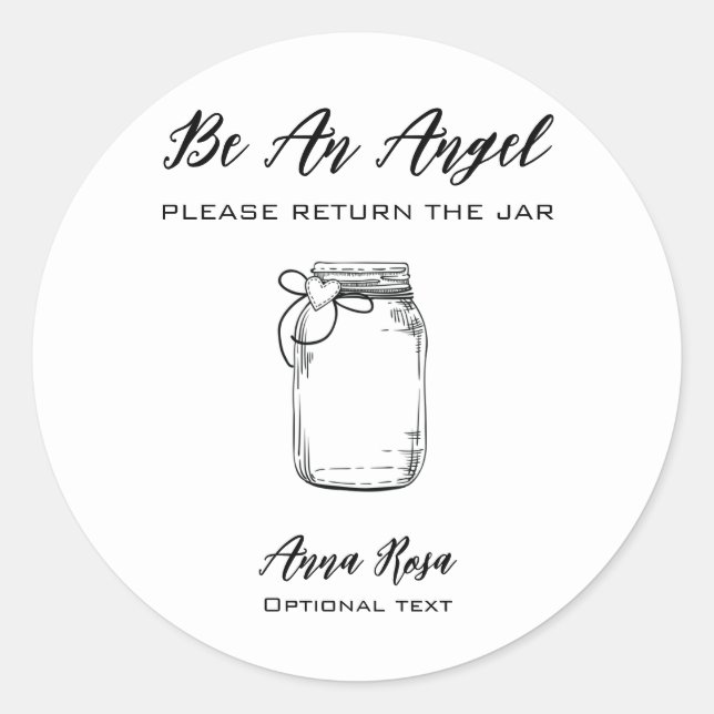 Sticker Rond *~* Coeur Ruban AP30 Retour pot Canning Mason (Devant)