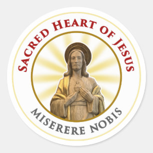 Sticker Rond Coeur sacré de Jésus Miserere Nobis