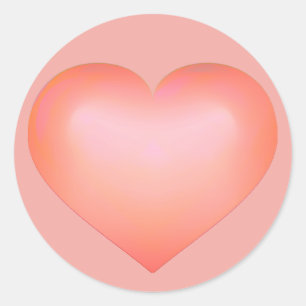 Sticker Rond Coeur saumon