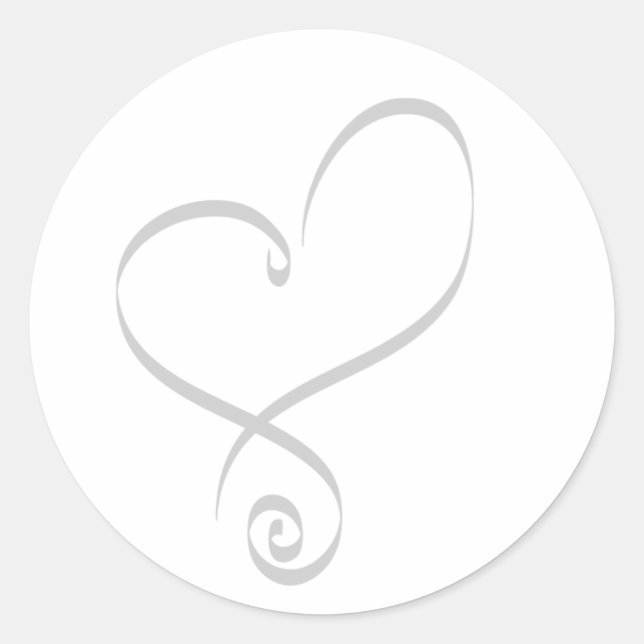 Sticker Rond Coeur simple pour enveloppes (Devant)