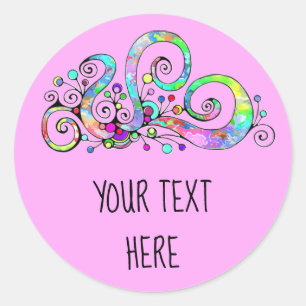 Sticker Rond Coeur spiral Peint à la main 1