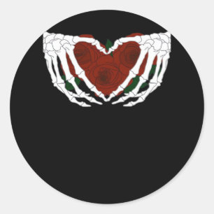 Sticker Rond Coeur squelettique