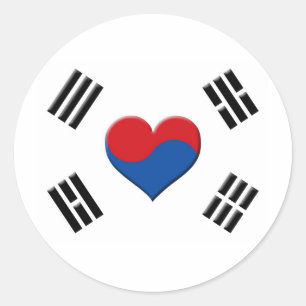 Sticker Rond Coeur sud-coréen
