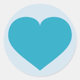 Sticker Rond Coeur Turquoise