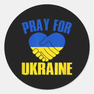 Sticker Rond Cœur Ukraine Soutenez l'Ukraine
