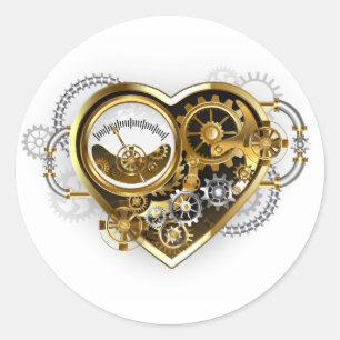 Sticker Rond Coeur vapeur avec un manomètre