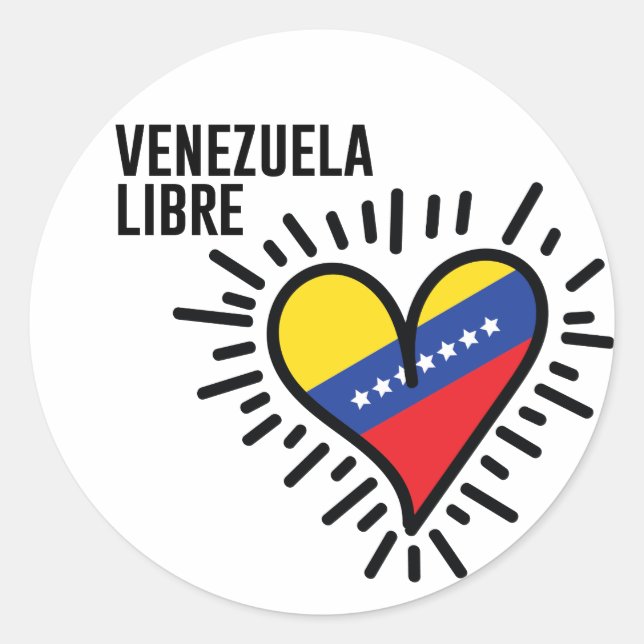 Sticker Rond Coeur vénézuélien (Devant)