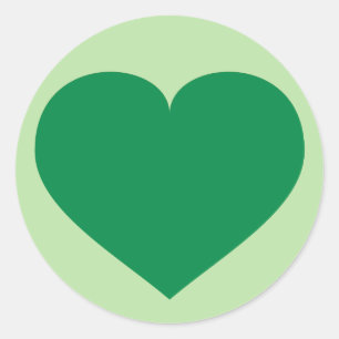 Sticker Rond Coeur vert