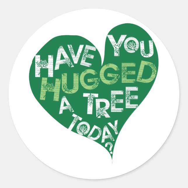 Sticker Rond Coeur vert (étreignez un arbre) (Devant)