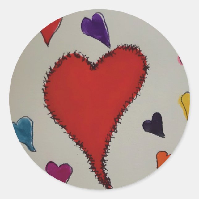 Sticker Rond Coeurs (Devant)