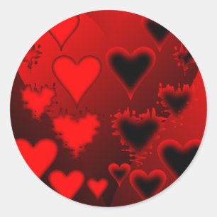 Sticker Rond Coeurs