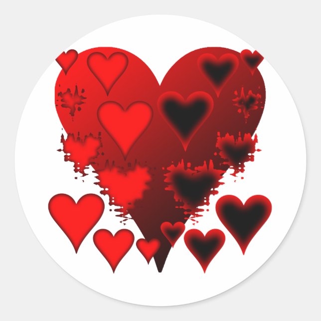 Sticker Rond Coeurs (Devant)